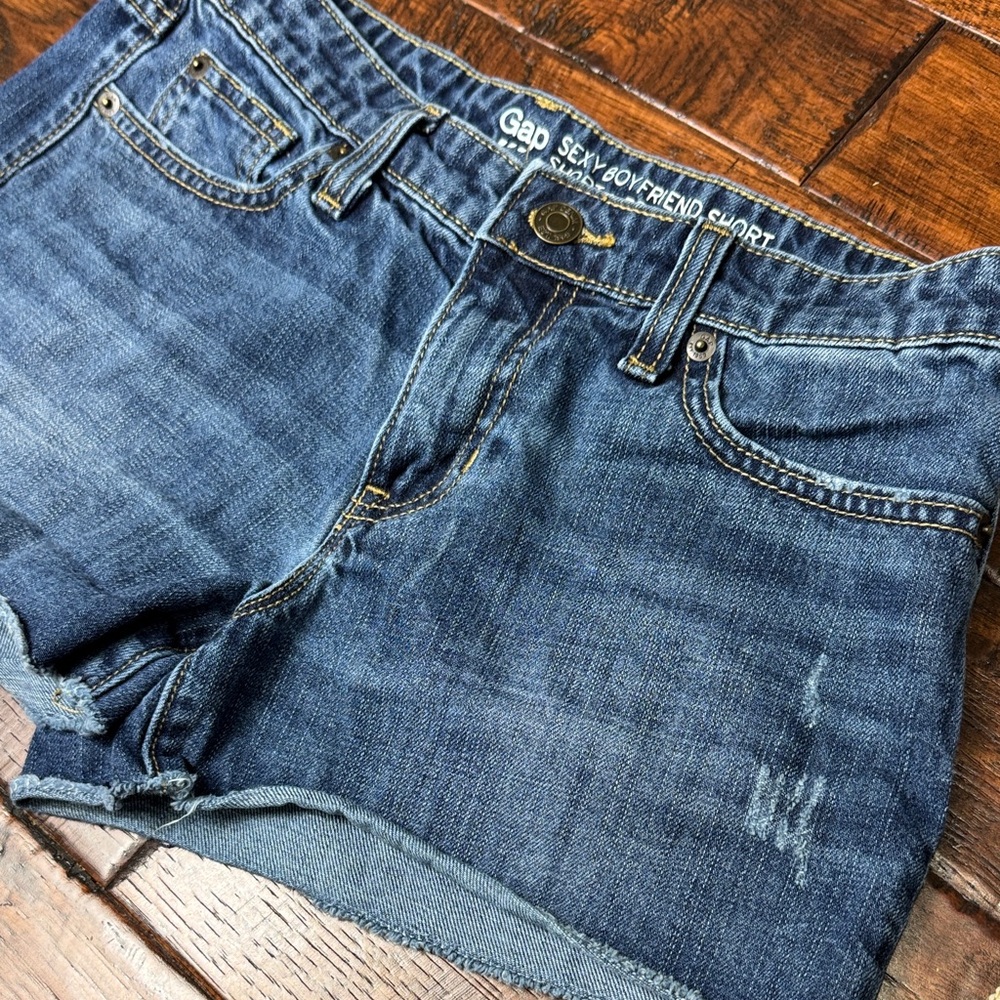 GAP Dark Blue Denim Shorts Sexy Boyfriend Short Size 2/26